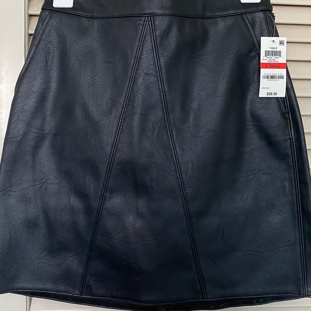 Black Faux Leather Skirt